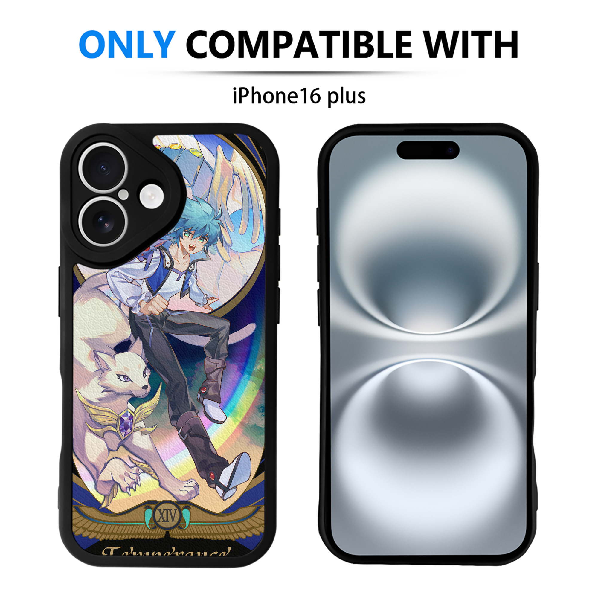（画像用） 遊☆戯☆王 Yu-Gi-Oh! 【iPhone 16シリーズ対応】シリコンスマホケース（レザー調） 材質：シリコン